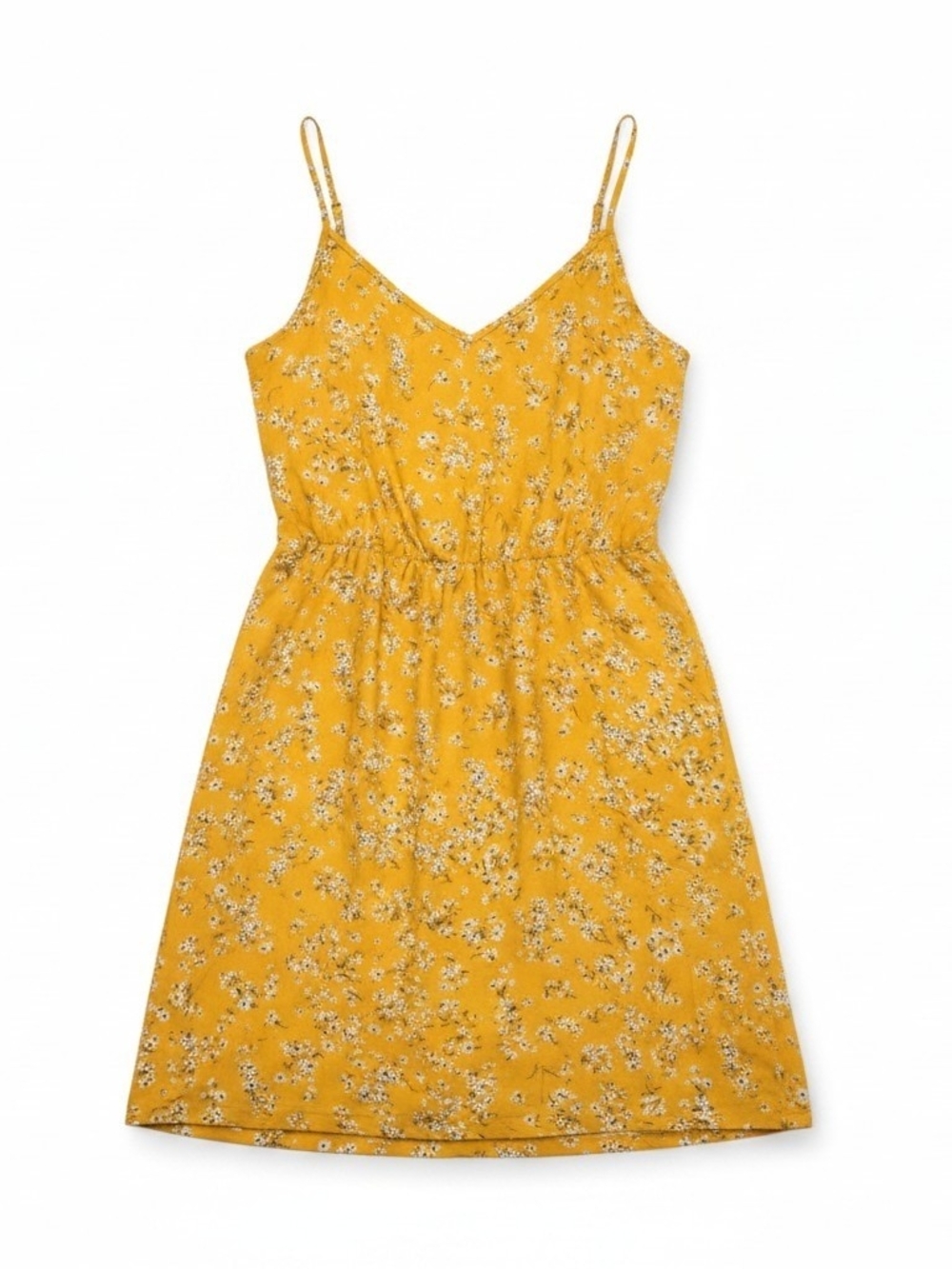 Yellow Floral Spaghetti Strap Sundress Size XL